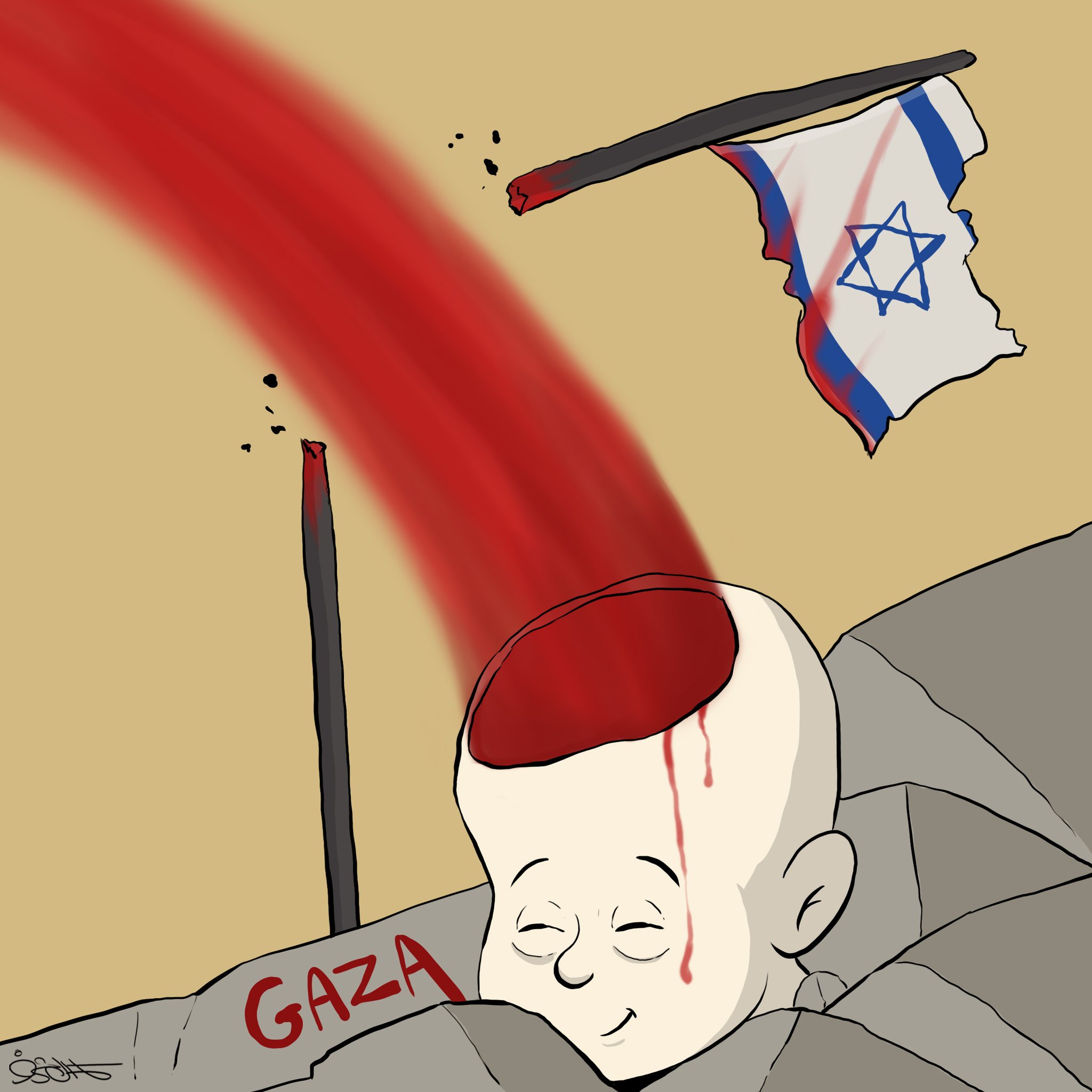 عن صورة حيقيقية لطفل من غزة