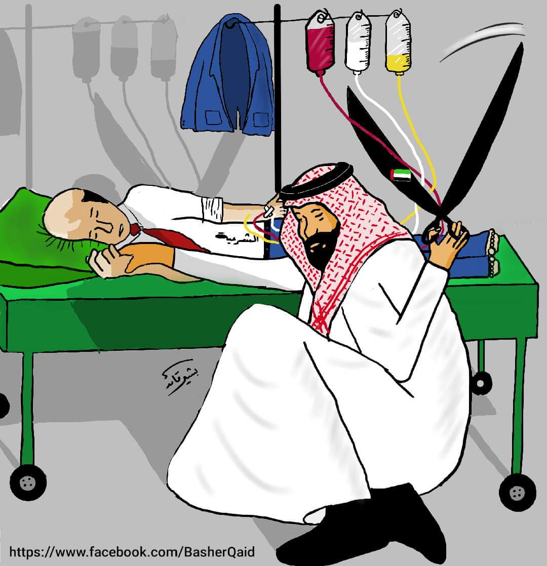 كاريكاتير ساخر من دعم التحالف للشرعية اليمنية 