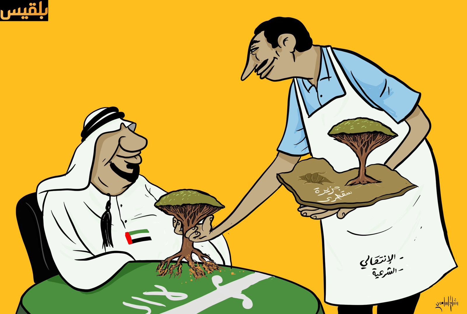 كاريكاتير الاحتلال الاماراتي في سقطرى 